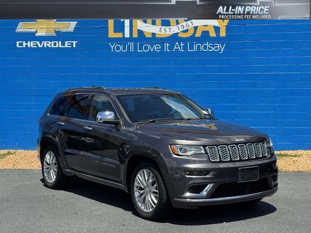 2018 Jeep Grand Cherokee Summit 4x4 in Gray — front three-quarter view