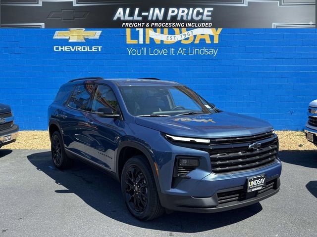 2026 Chevrolet Traverse LT in Lakeshore Blue Metallic — front three-quarter view