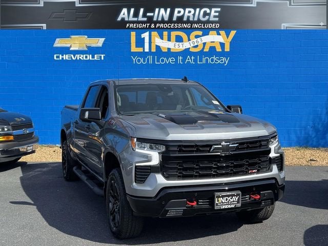 2026 Chevrolet Silverado 1500 LT Trail Boss in Sterling Gray Metallic — front three-quarter view