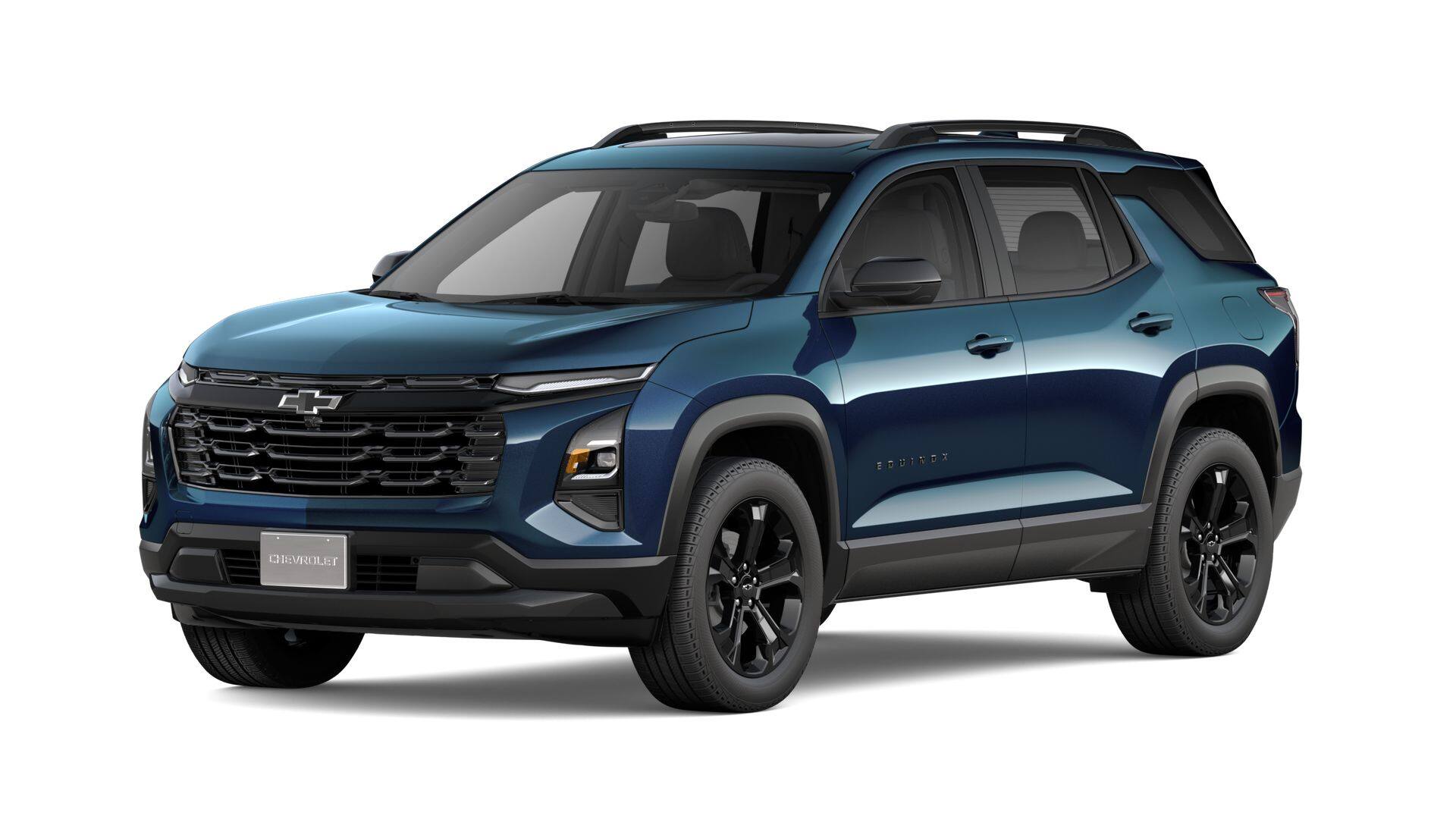 2027 Chevrolet Equinox AWD LT in Lakeshore Blue Metallic — front three-quarter view