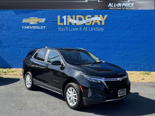 2024 Chevrolet Equinox LT in Mosaic Black Metallic — front three-quarter view