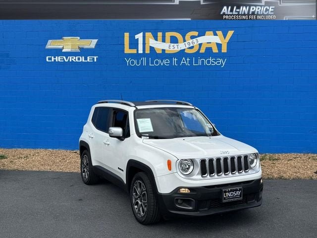 2015 Jeep Renegade Limited in White — front three-quarter view